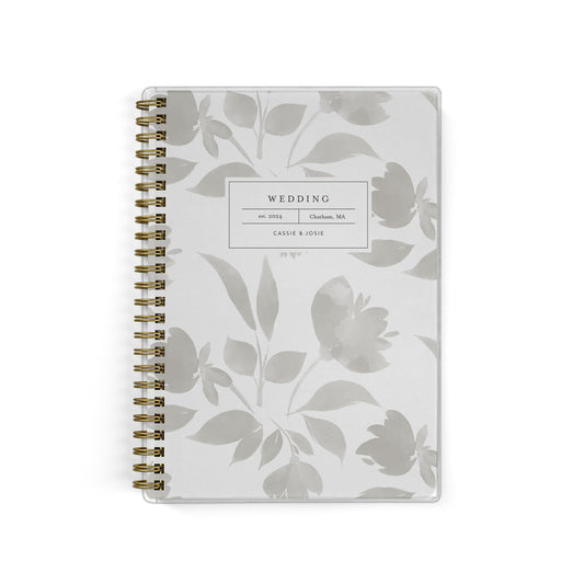 Our inclusive gender-neutral LGBT Mini Wedding Planners are perfect for planning a small wedding or elopement, shown in an elegant watercolor floral design