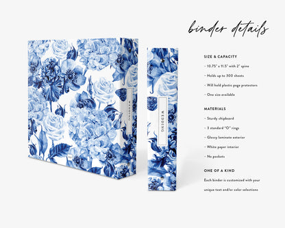 Blue Toile Hydrangea Wedding Planning Binder