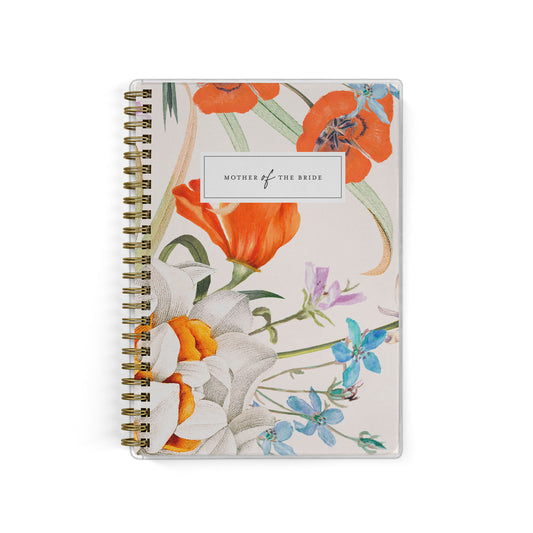 Shown in a vintage botanical print, Mother of the Bride planners are exclusive to Wicked Bride.