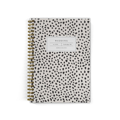 Our inclusive gender-neutral LGBT Mini Wedding Planners are perfect for planning a small wedding or elopement, shown in a spotted dot design