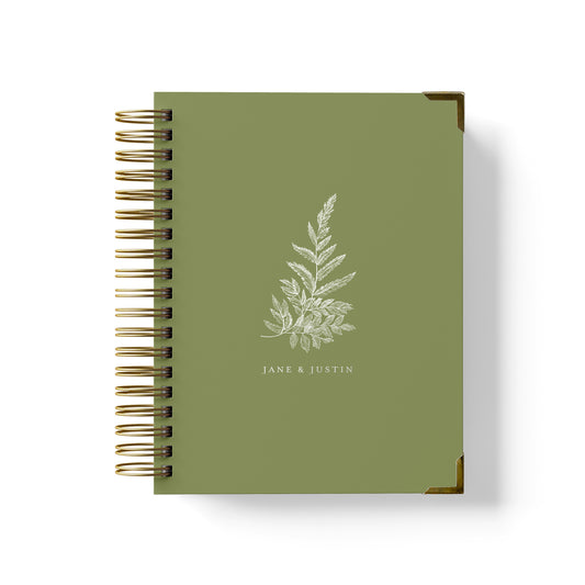 Our luxury wedding planner books are the best a bride can buy, featured in a botanical fern design