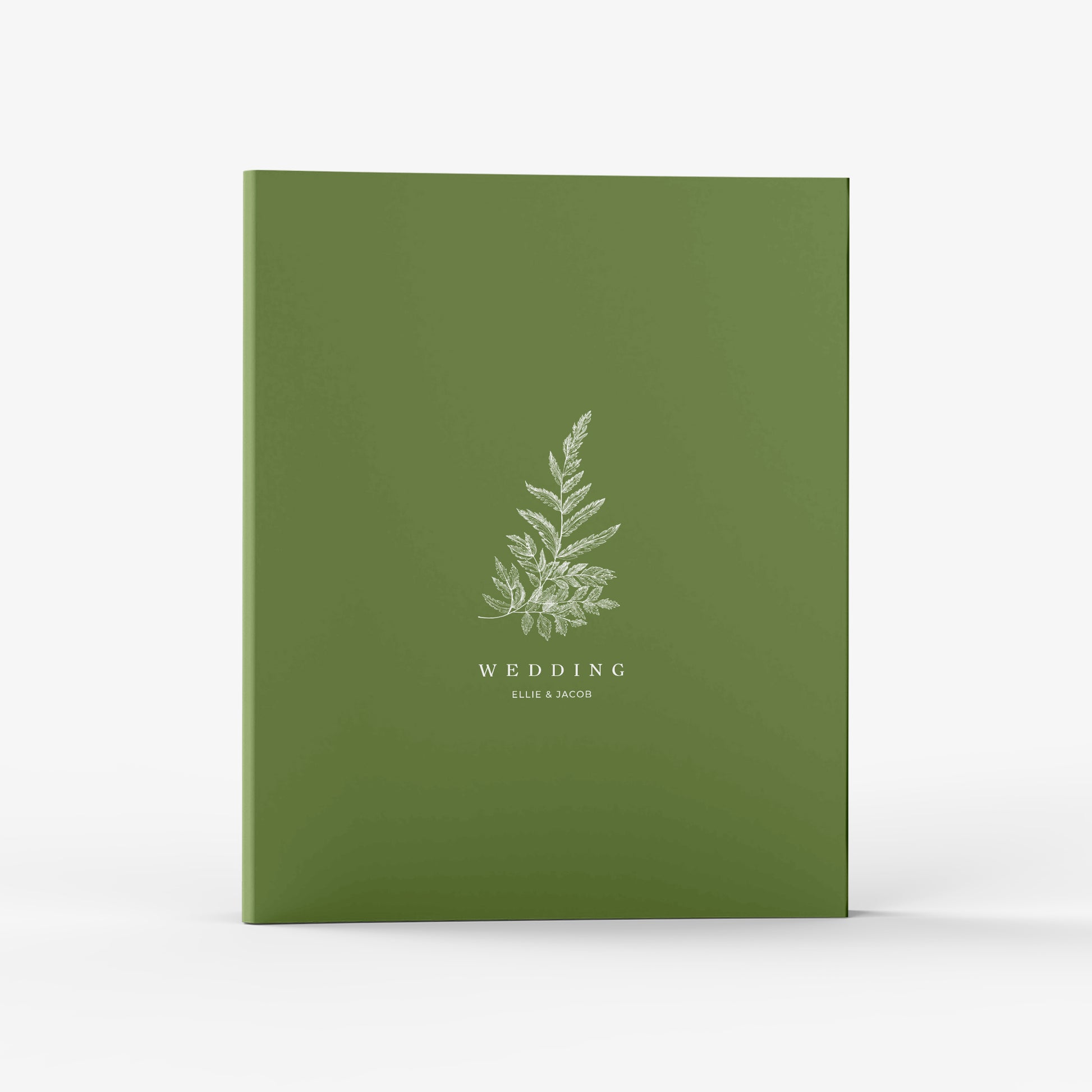 Our wedding binders are the perfect planning tool, shown in a botanical fern design