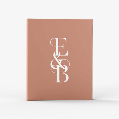 Our wedding binders are the perfect planning tool, shown in a modern bold monogram design
