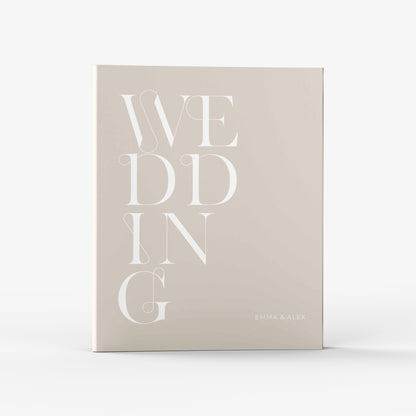 Our wedding binders are the perfect planning tool, shown in a bold modern type design