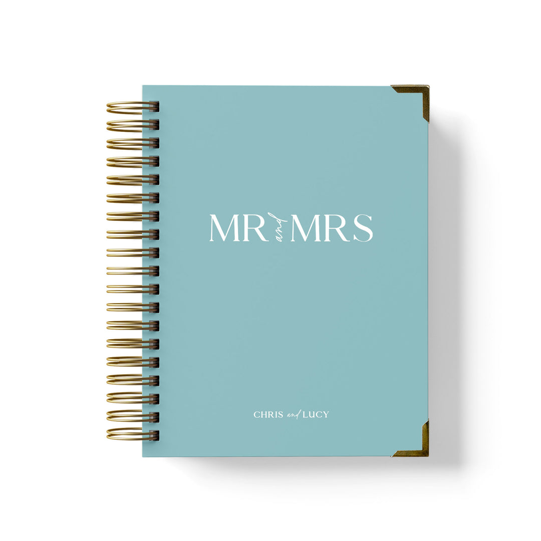 Our luxury wedding planner books are the best a bride can buy, featuring a bold Mr and Mrs design