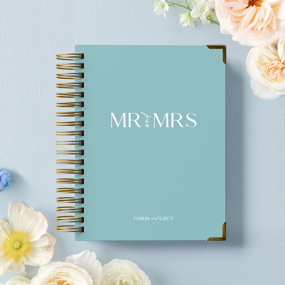 Our luxury wedding planner books are the best a bride can buy, featuring a bold Mr and Mrs design