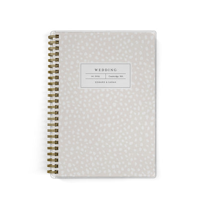 Our exclusive mini wedding planners are perfect for planning small weddings and elopements, shown in a spotted dot design
