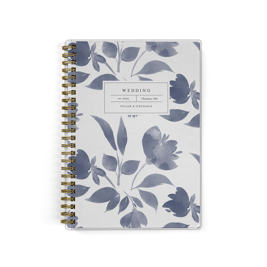 Our exclusive mini wedding planners are perfect for planning small weddings and elopements, shown in an elegant watercolor floral design