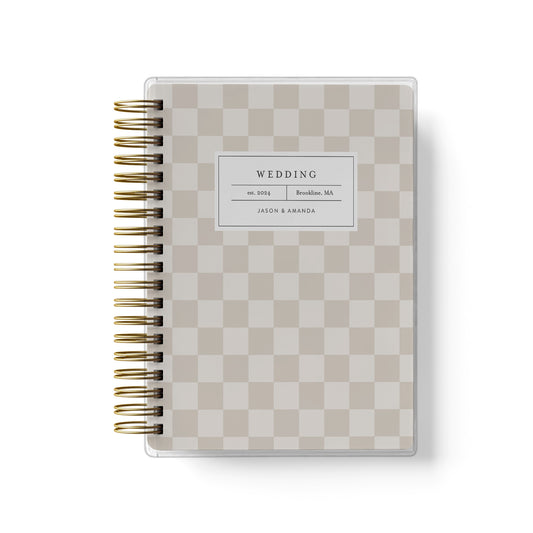 Our trendy checkerboard design is the best option for budget friendly wedding planner books