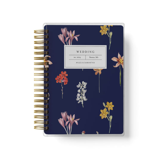 Our dark floral design is the best option for budget friendly wedding planner books