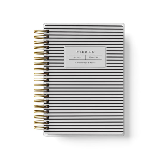 Our mini stripe design is the best option for budget friendly wedding planner books