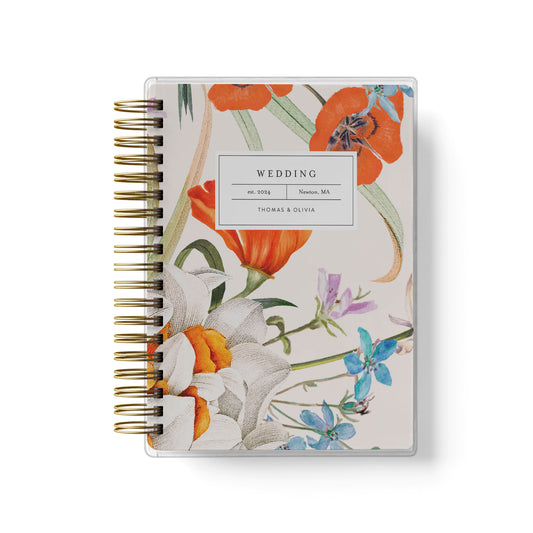 Our vintage botanical design is the best option for budget friendly wedding planner books