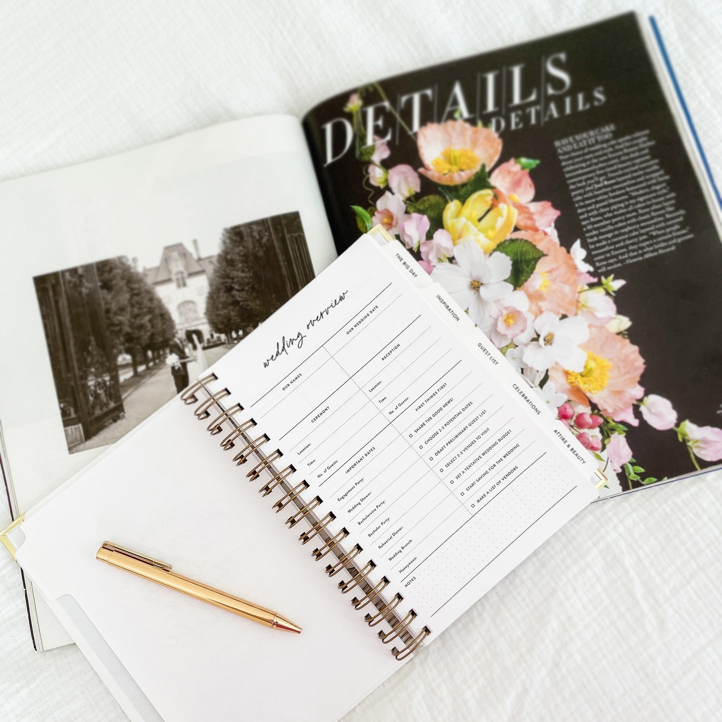 Modern Script Wedding Planner Book