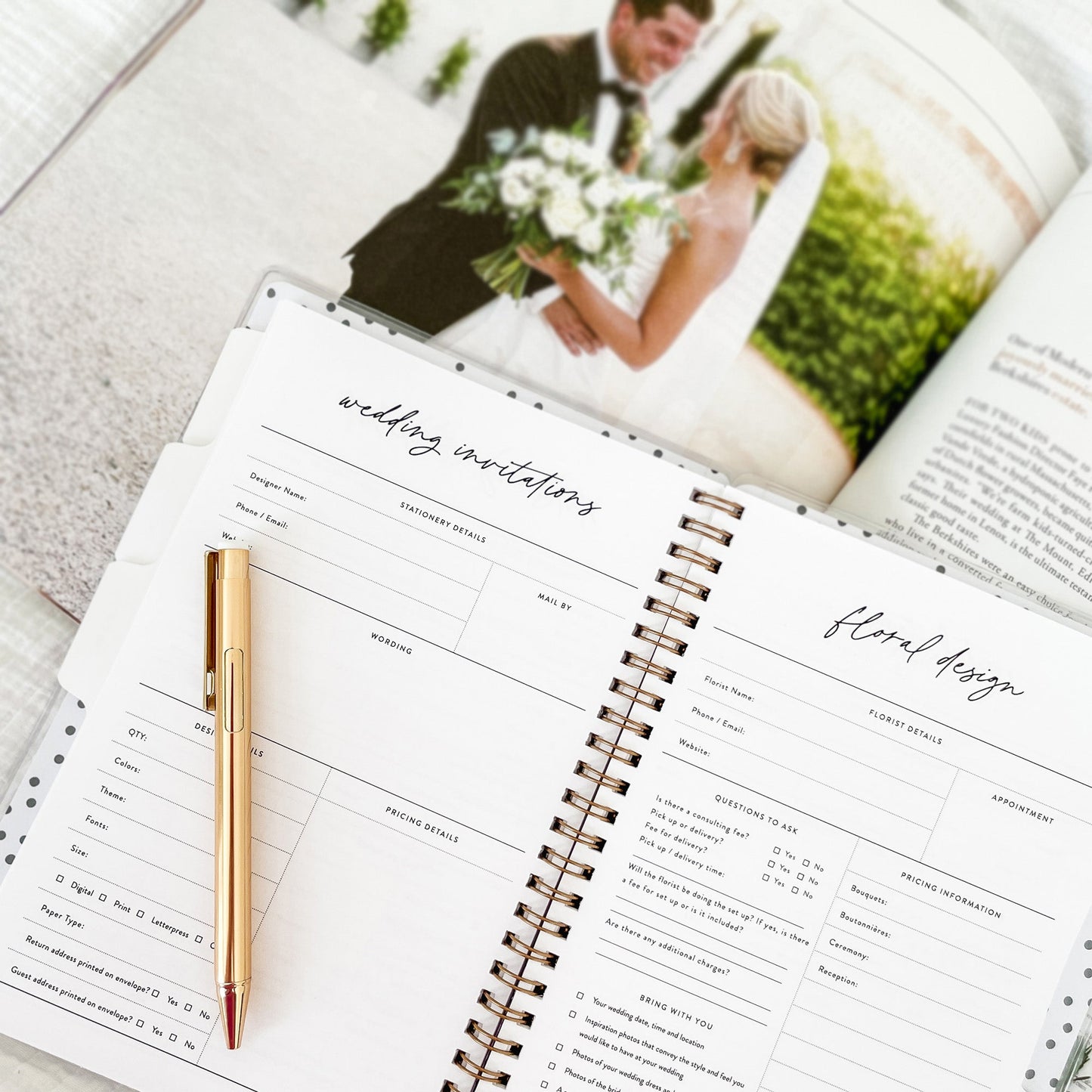 Mini Wedding Planner - Blue Hydrangea