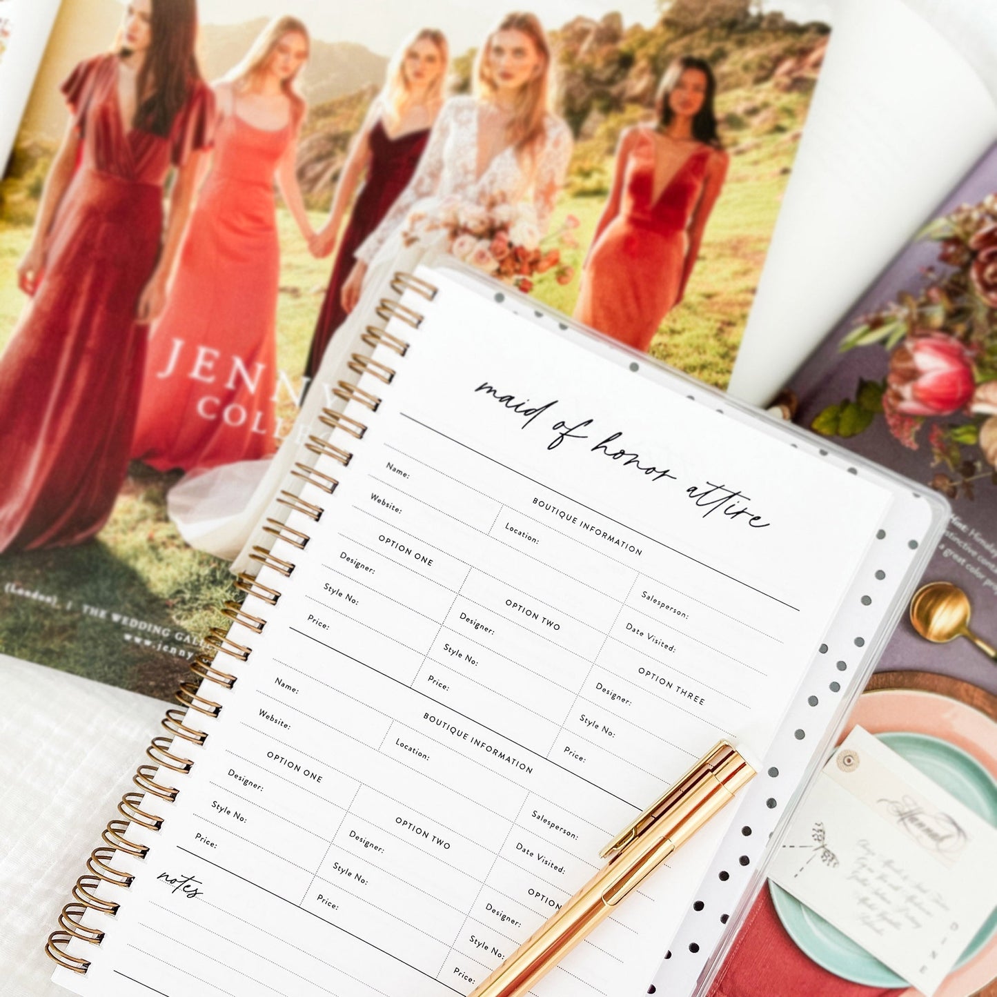 Checkered Maid of Honor Planner
